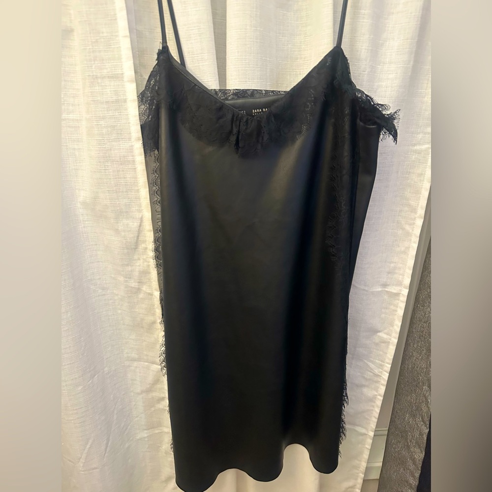 Zara faux leather tunic dress